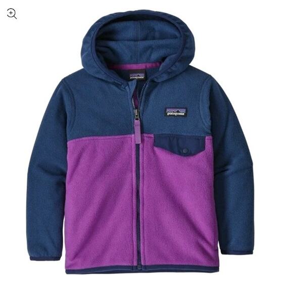 Patagonia Micro D Snap‑T Fleece Jacket Kids 4T Blue/Purple Cozy Outdoor Coat - Picture 1 of 6